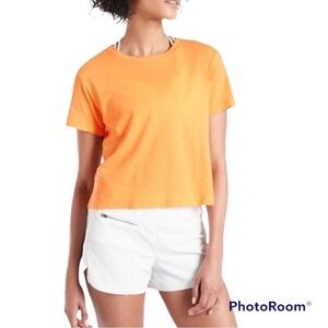NEW Athleta Orange Daily Crop Tee